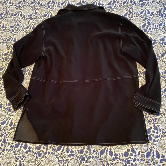 Classiques Entier Black Contrast Stitch Lightweight Jacket/Overshirt - Picture 4 of 5